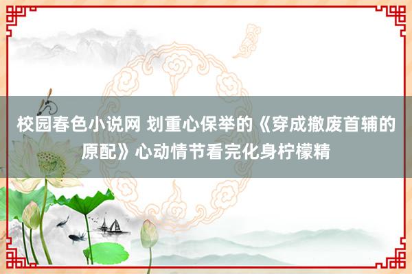 校园春色小说网 划重心保举的《穿成撤废首辅的原配》心动情节看完化身柠檬精
