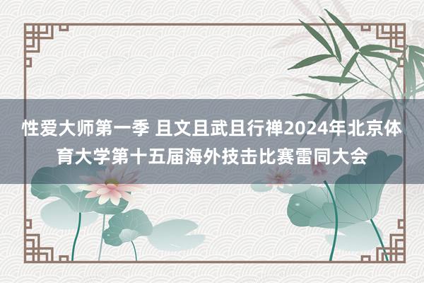 性爱大师第一季 且文且武且行禅2024年北京体育大学第十五届海外技击比赛雷同大会