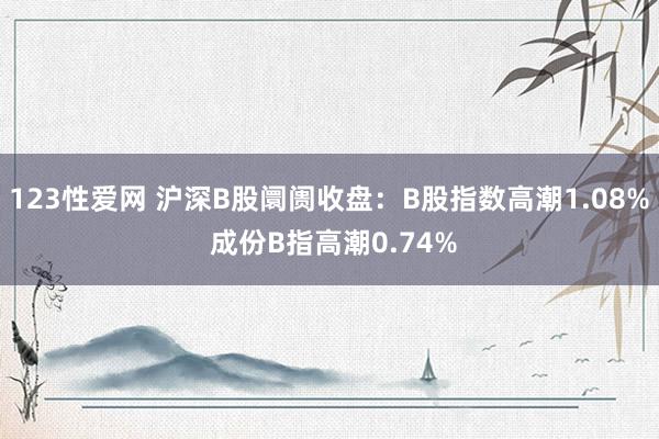 123性爱网 沪深B股阛阓收盘：B股指数高潮1.08% 成份B指高潮0.74%